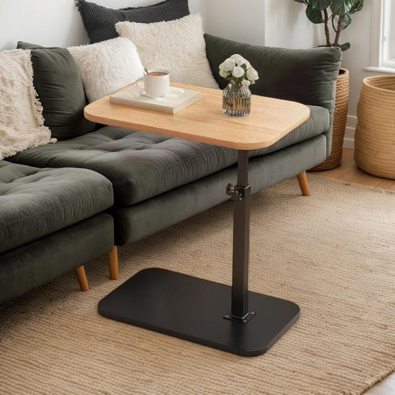 Adjustable C-shaped Table for Small Spaces 360-degree Horizontal Rotation Multifunctional Use Suitable for Living Room Bedroom