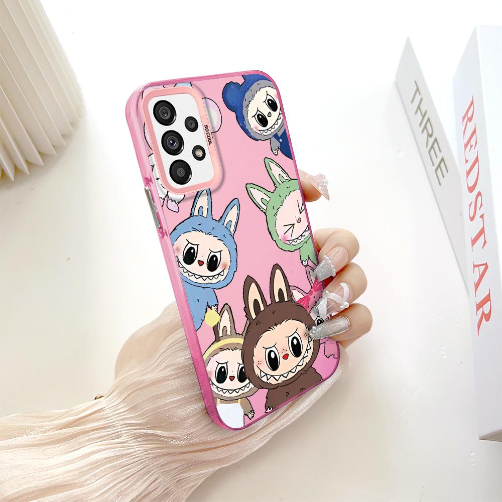 Padrão pintado colorido prata dupla face casca dura à prova de choque antiqueda capa de telefone para Samsung