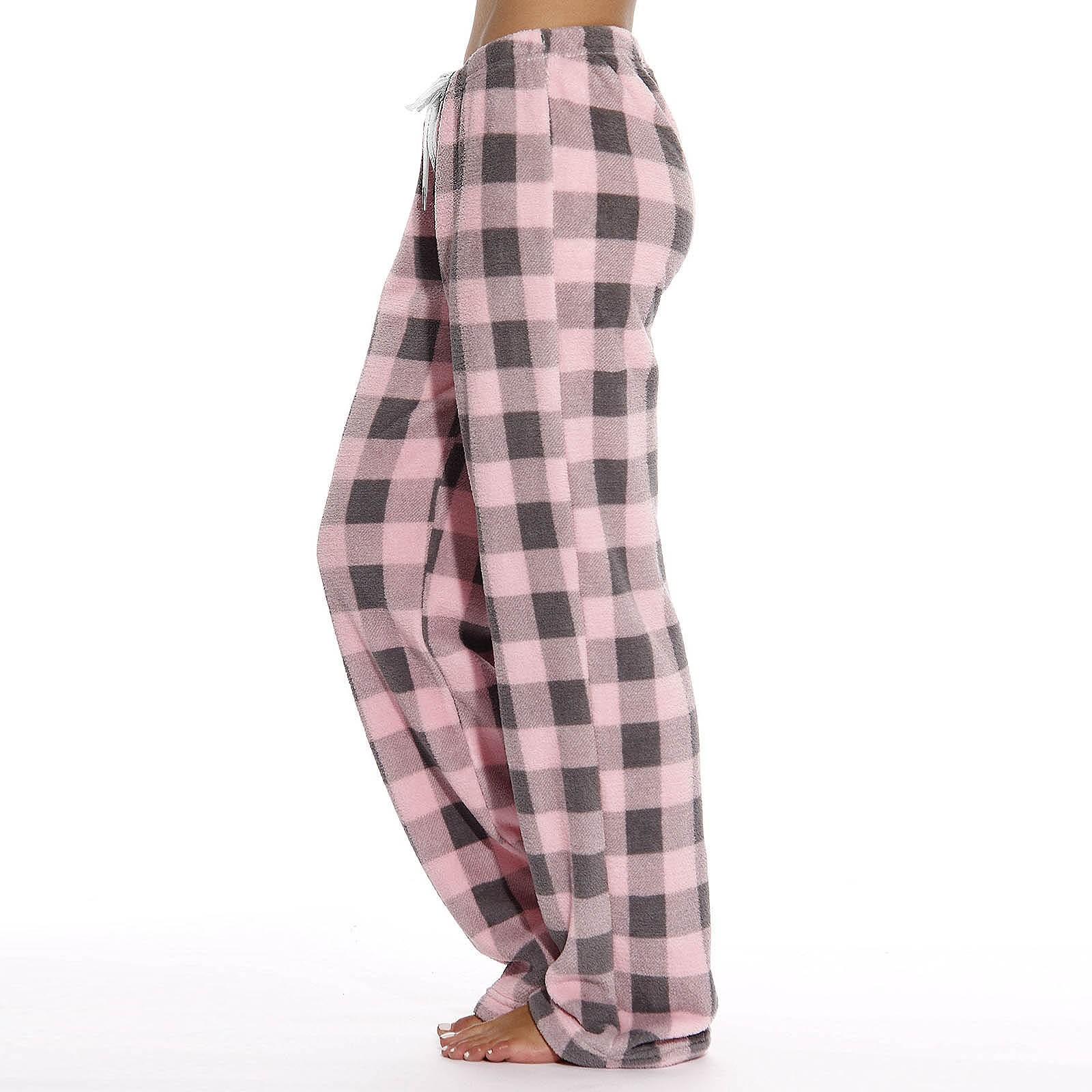 

Women Winter Plaid Pants Full Length Long Trousers Sports Pants S рожевий