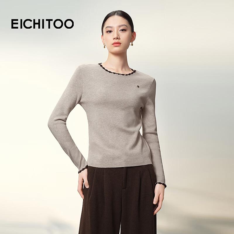 EICHITOO Women s Basic Round Neck Long Sleeve Knit Sweater S