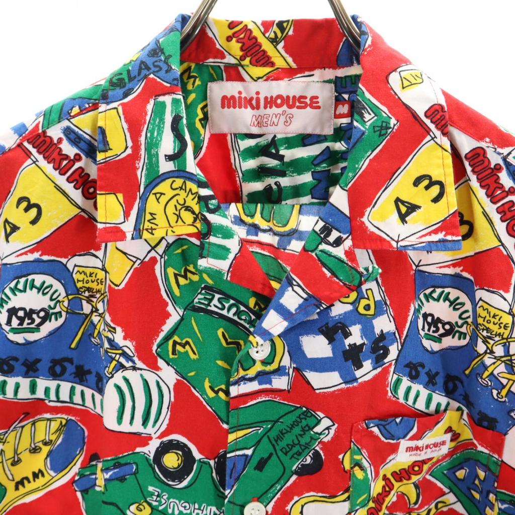 mikihouse made in Japan Overall handle Short sleeve Open collar shirt M Men's Used
