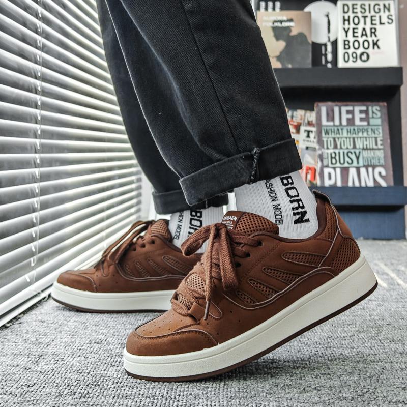 Moda Gri Erkek Spor Ayakkabıları Rahat Düşük Kesim Bağcıklı Kaykay Ayakkabıları Erkek Nefes Alabilen File Düz Erkek Günlük Spor Ayakkabıları