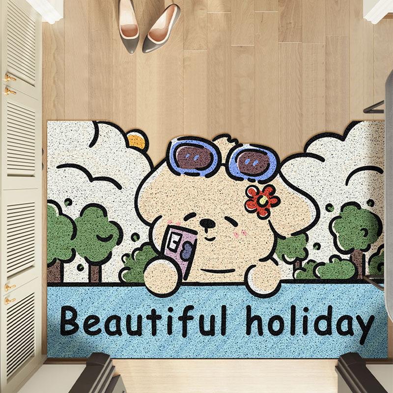 Cartoon Air Entry Door Door Door Mat Scraping Dirt Dirt Outdoor Dust Removal Wear-resistant Can Be Cut Silk Floor Mat