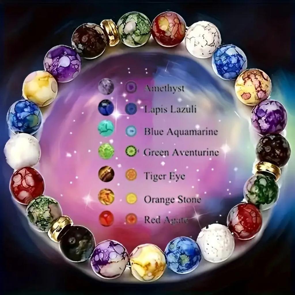 Colorful Bracelet Yoga Balance Energy Beads Beaded Bracelet Necklace
