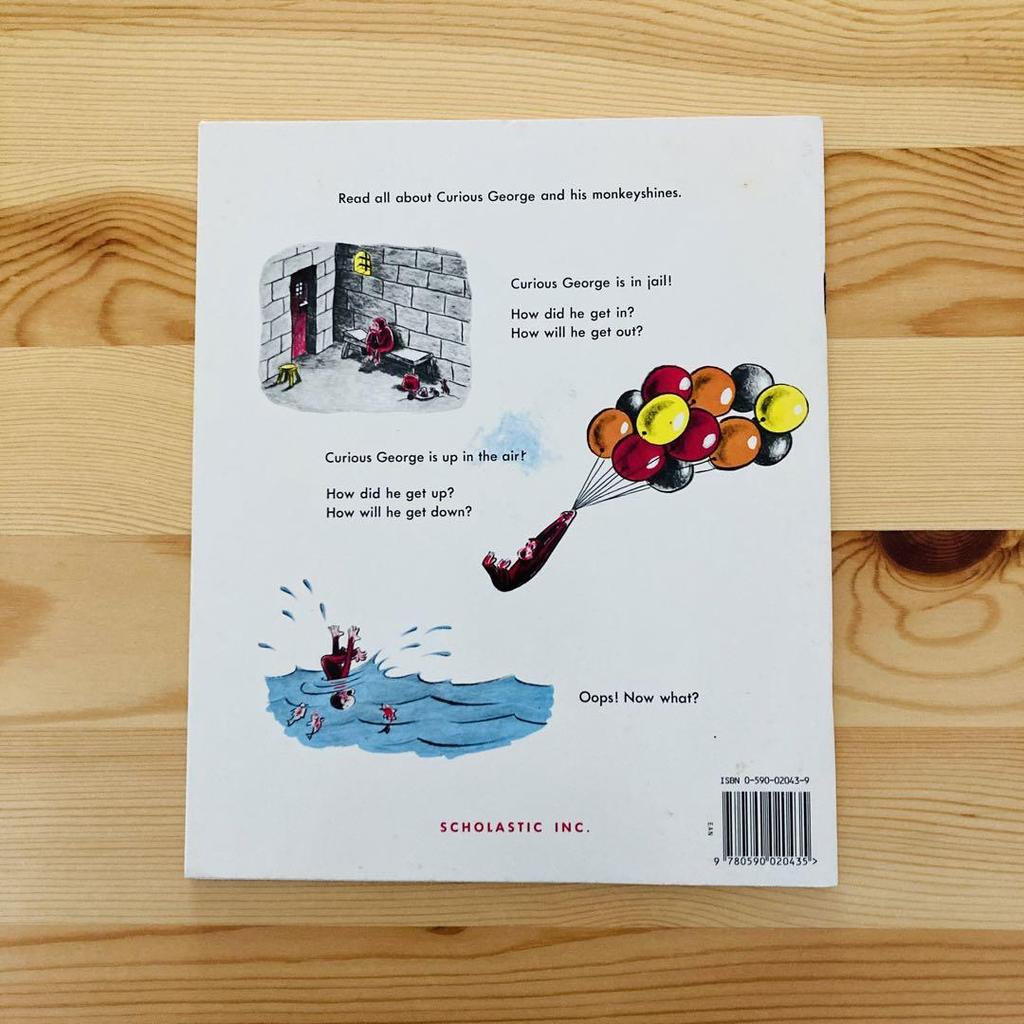 [USED] Rare vintage used English picture book H.A.REY picture book set of 4 English edition