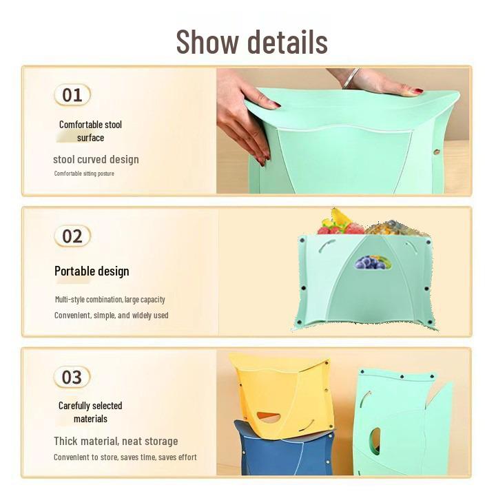 Portable Folding Plastic Stool for Travel and Outdoor Use