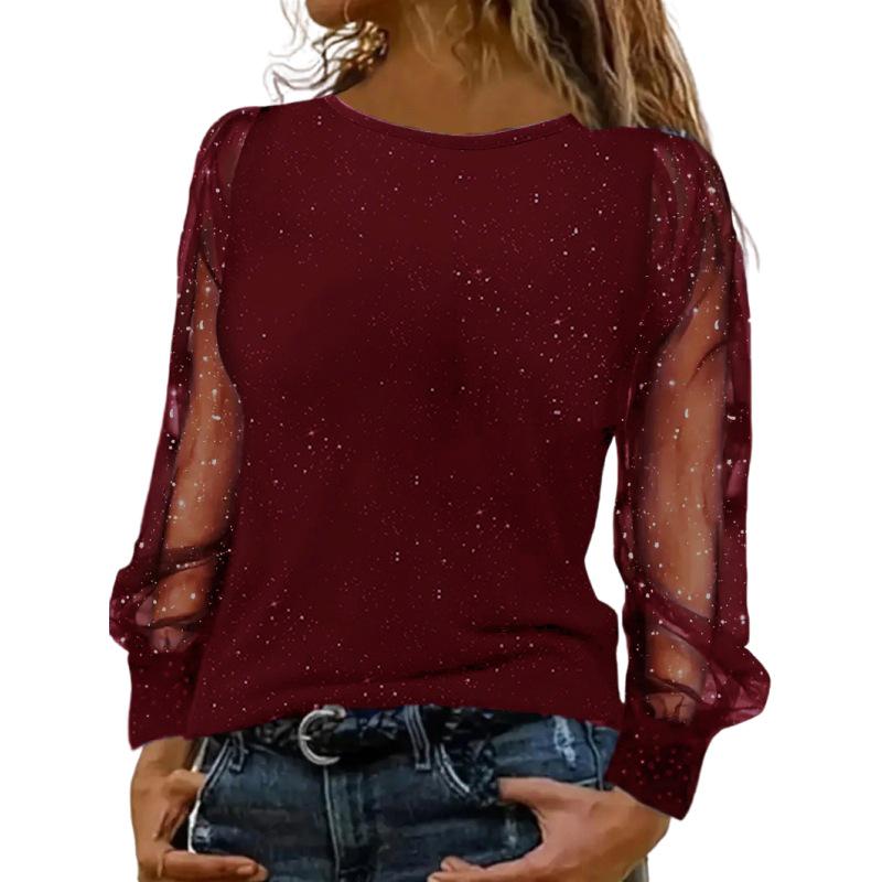 T-shirt Casual a Maniche Lunghe Larghe Europea e Americana 2024