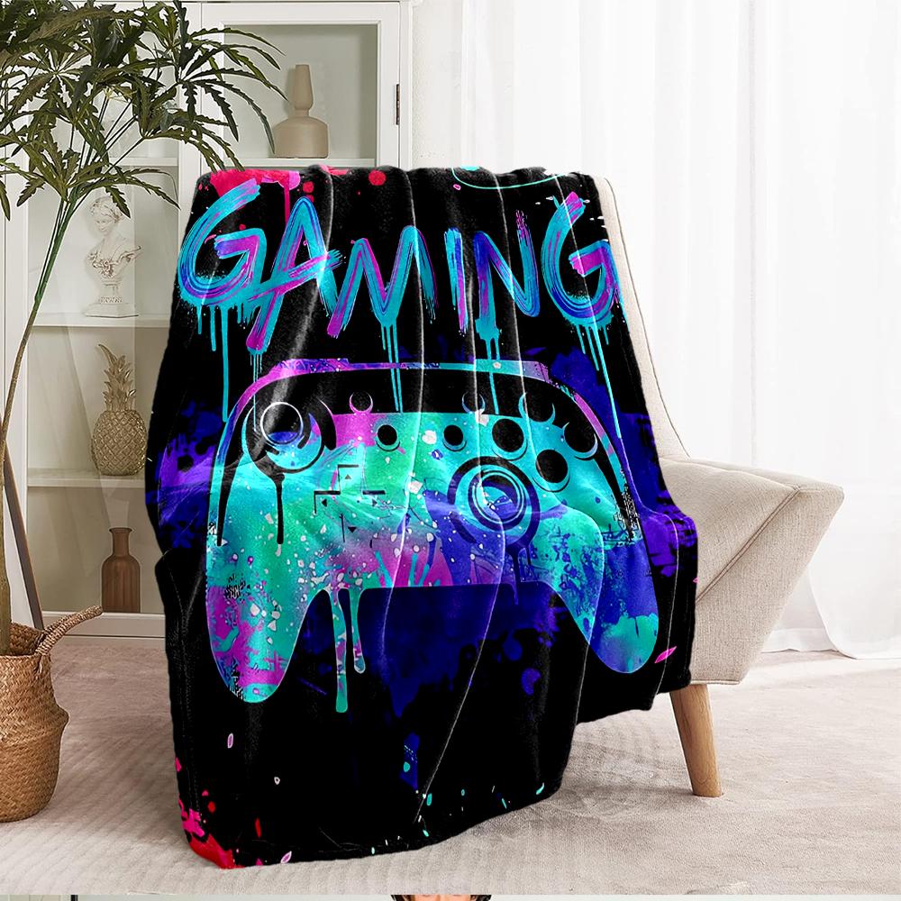 Game Controller Theme Printed Blanket - Perfect for Couch, Bed, Travel & Outdoor Use | Machine Washable, Cozy & Durable.