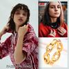 Thick Cable Chain Ring for Women , Stainless Steel Link Rings, Gold Color Stacking Statement Minimalist Jewelry