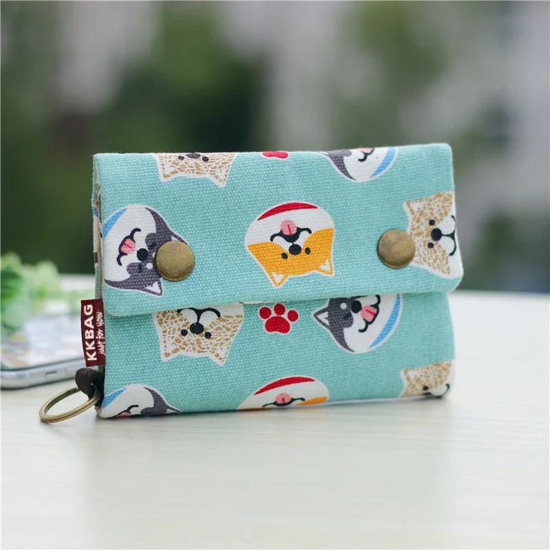 Canvas Cartoon Totoro Katze Gedruckt Hund Damen Faltbare Kurze Geldbörse Organizer Niedliche Mini Geld Schlüssel Tasche Münzbeutel für Kinder