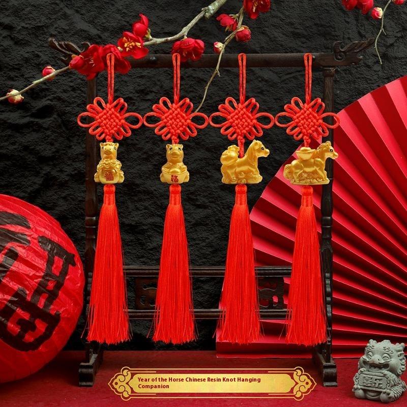 2026 Year Of The Horse Wall Hanging Ornament Chinese  Year Red Gold Lucky Decoration Housewarming Gifts