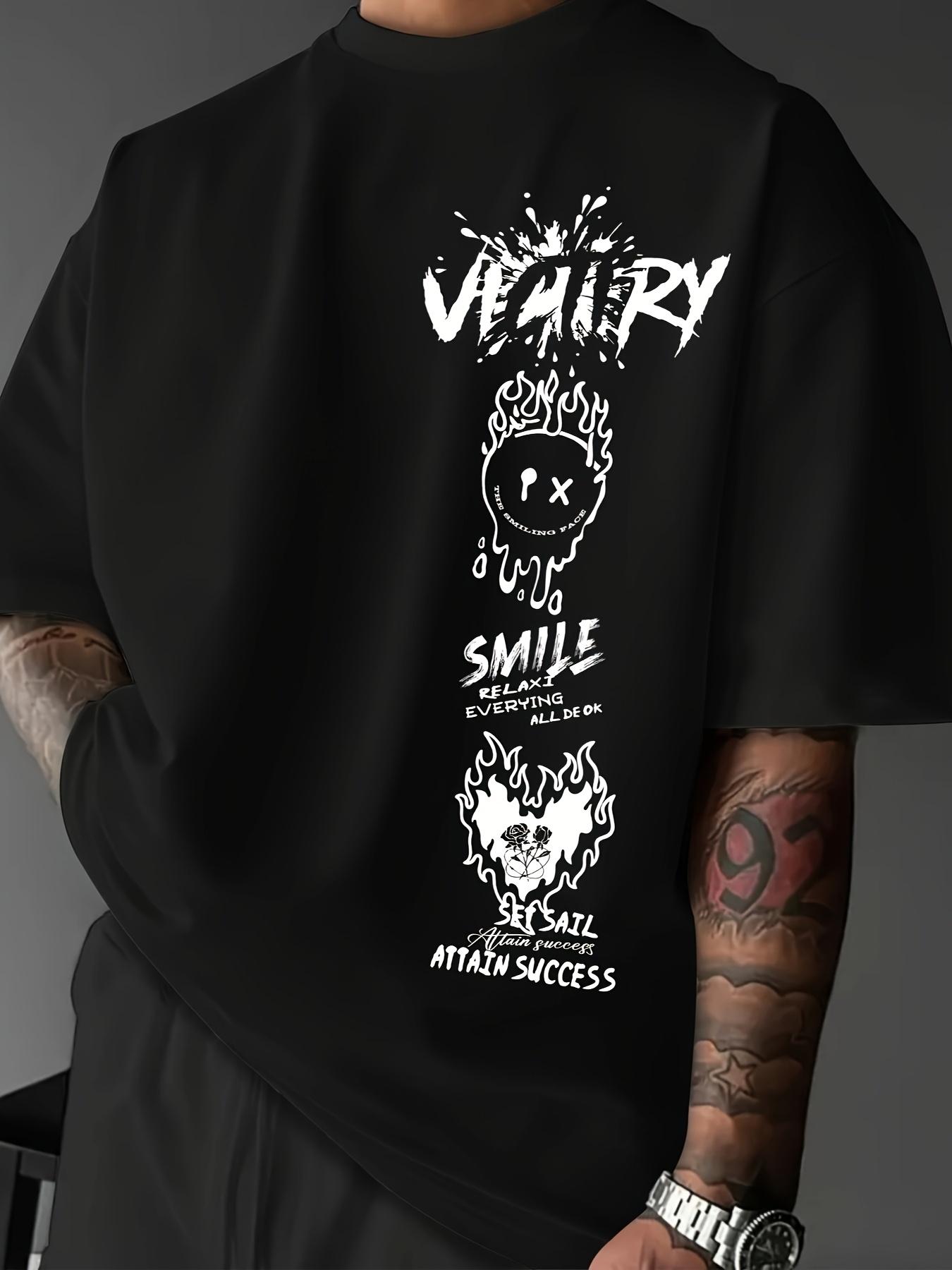 

Summer Mens 100 Cotton Fashion Casual TShirt Short Sleeve Creative Graffiti Print Sports Round Neck Mens Clothing S