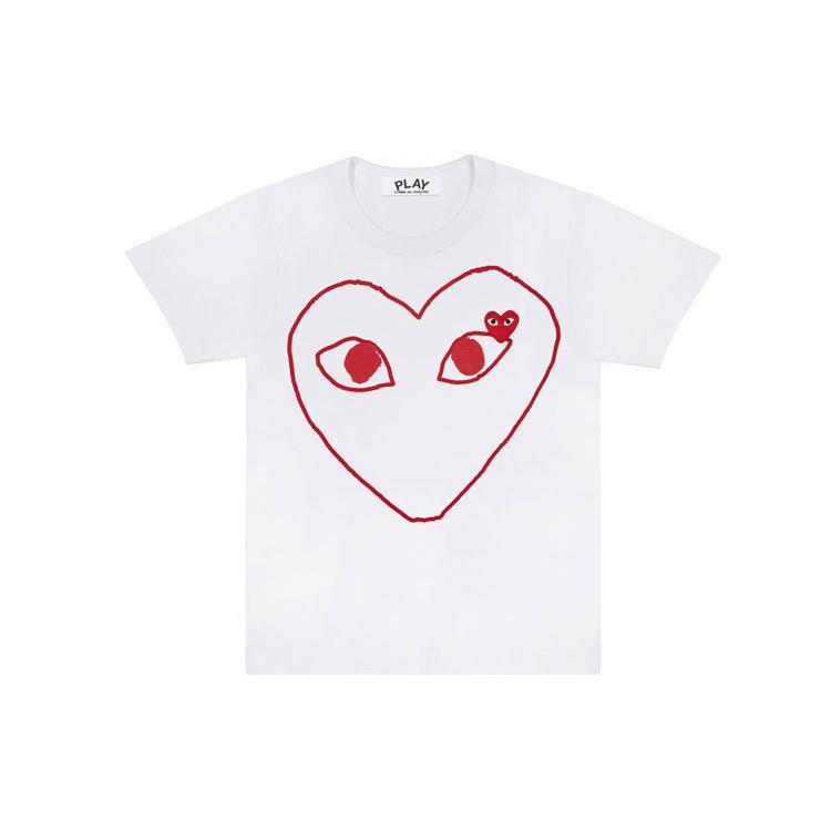 Comme Des Garcons Play Red Emblem Outline T shirt AZ-T100-051-1