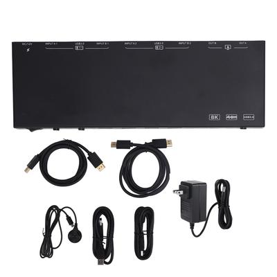 Dual Monitor KVM Switch 4K 144Hz 8K 30Hz USB 3.0 PC Erweiterter Display Umschalter für 2 Computer 2
