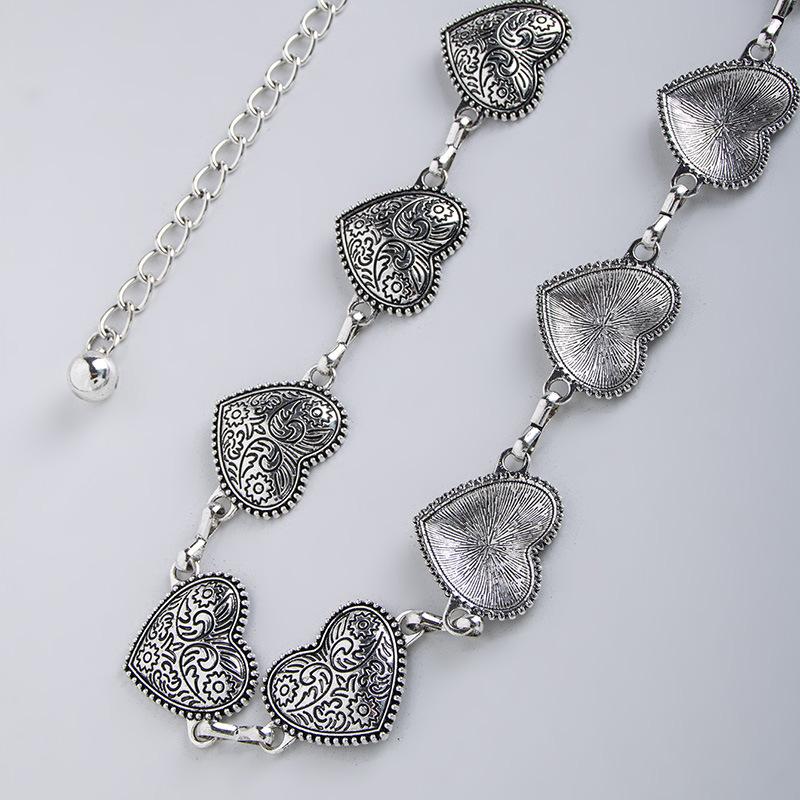 Senior Sense of Women's Waist Chain Love Sweet Girl Elegant Pattern Engraving Texture Retro Waist Chain Heavy Industry Women's Waist Chain