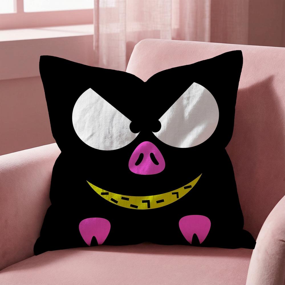R-Ranma Cartoon Cushion Cover Multi-Scene Pillow Cover for Home & Car - Reversible, Soft & Durable for Daily Use
