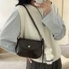 New Stylish and Simple Shoulder Small Square Bag Leather Niche Style Armpit Bag High-end Retro Shell Saddle Bag
