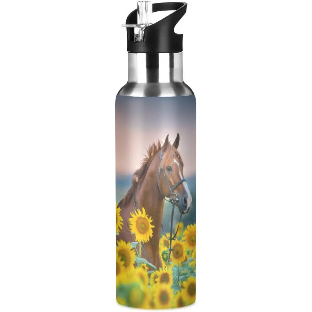 Cute Koala Water Bottle Kids Stainless Steel Vacuum Insulated Water Flask Sandard Mouth Bottle with Wide Handle