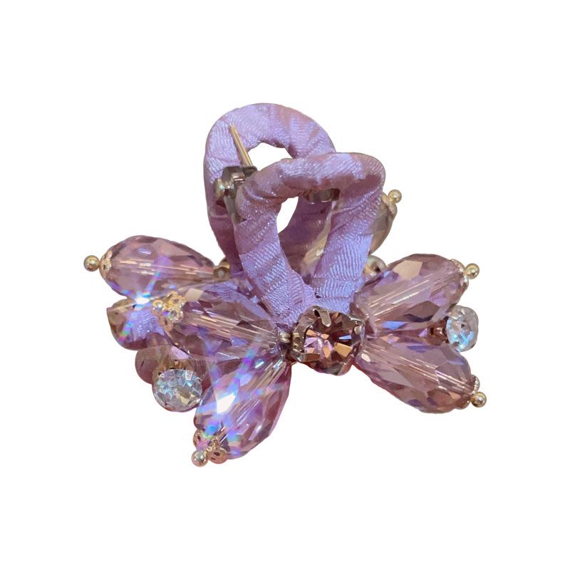 French Pink Rhinestone Heavy-Duty Claw Clip: Elegant Half-Up Shark Clip for Women