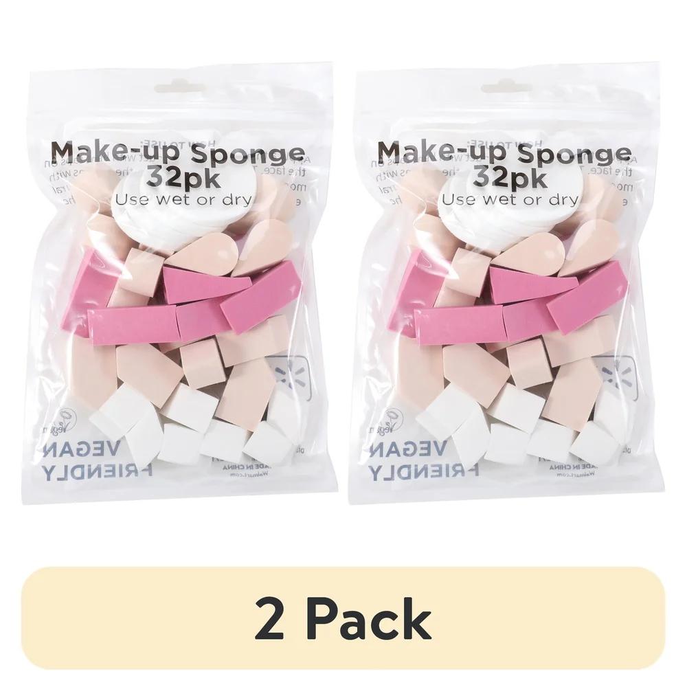 

32 Pack Assorted Makeup Sponges Latex Free Reusable Wet Dry Cosmetic Applicators Liquid Foundation Concealer Powder United States