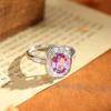 New Arrival S925 Sterling Silver Ring 68mm Oval Natural Stone Luxury Inlaid Light Luxury Crystal Women Fine Jewelry