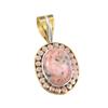 Natural Rhodonite Gemstone 925 Solid Sterling Silver Two Tone Pendant 1.50" G1i71