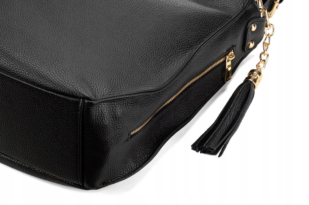 Vera Pelle women's handbag black leather A4 shopper bag shoulder bag