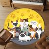 1pc Cat Paw Round Chair Mat Area Rug - Non-Slip, Floor Mat for Office, Bedroom, and Indoor Decor C1125145