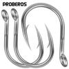 PROBEROS Saltwater Fishing Hooks 20pc Jigging Hooks 1/0#-13/0# Stainless Steel Fishhooks Single Jig Hooks Pesca Tackle