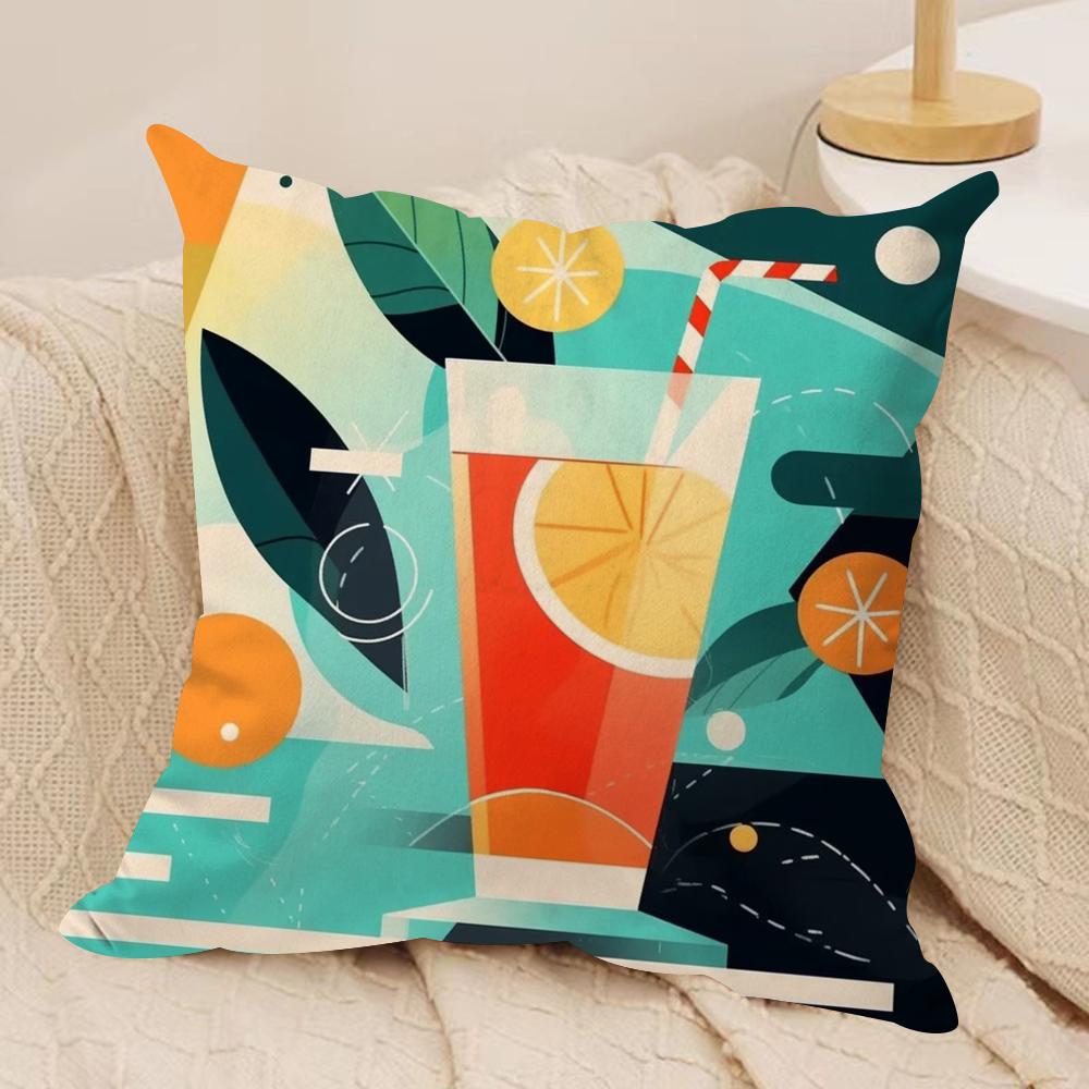 Bauhaus Modern Style Cushion Cover Silky Short Plush Double-Sided Printed Pillow Case for Sofa All Seasons Home Decor Gift