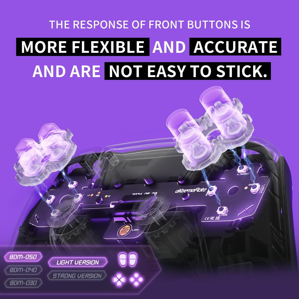 eXtremeRate Light Version Hole Clicky Kit V2 for Compatible with PS5 Controller Custom Micro Switch L2R2 Clicky Hair Trigger Kit and Tactile L1R1 Face