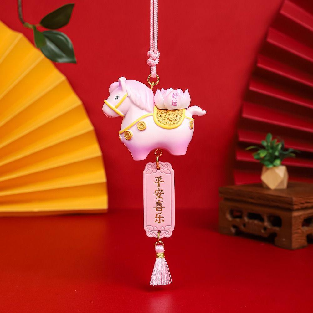 Tang Horse Spring Festival Car Hanging Pendant Zodiac Pony Figurine Car Ornament Festive Decor
