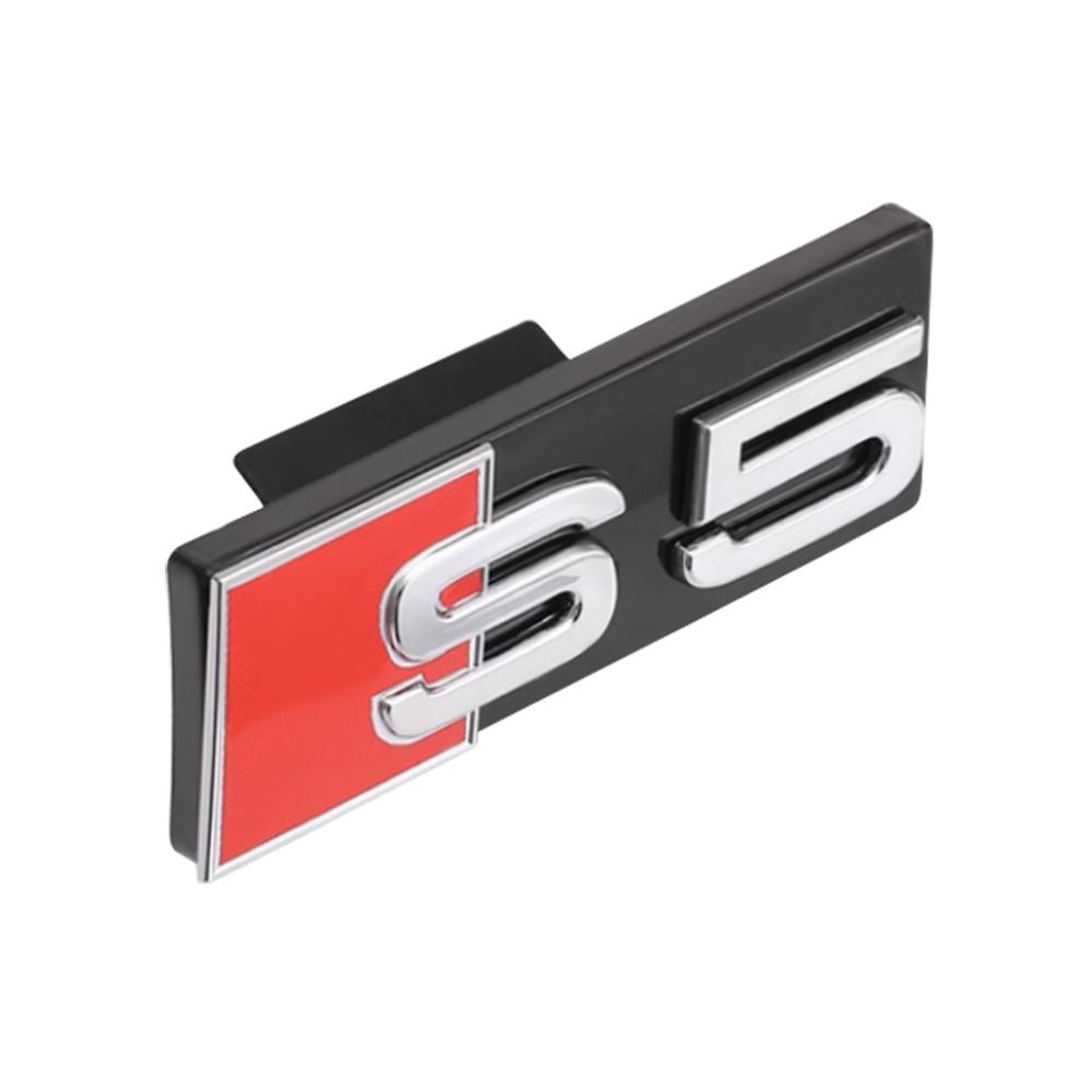 3D S3 S4 S5 S6 S7 S8 Logo ABS Car Front Grille Badge Sticekr Decoration For Audi SQ3 SQ5 SQ7 SQ8 W12 V6 RS3 RS4 RS5 RS6 RS7 RS8