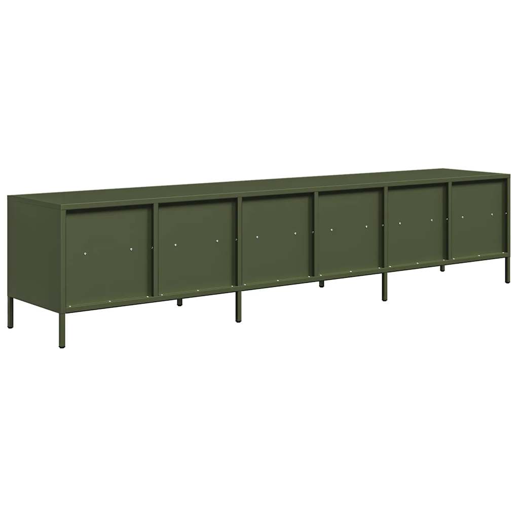 TV Stand Olive Green 202 x 39 x 43.5 cm Cold Rolled Steel