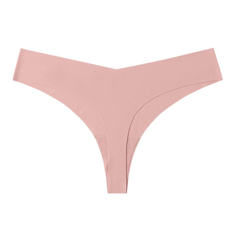 European and American printing seamless one-piece large-size ice silk thong low-rise sexy underwear women