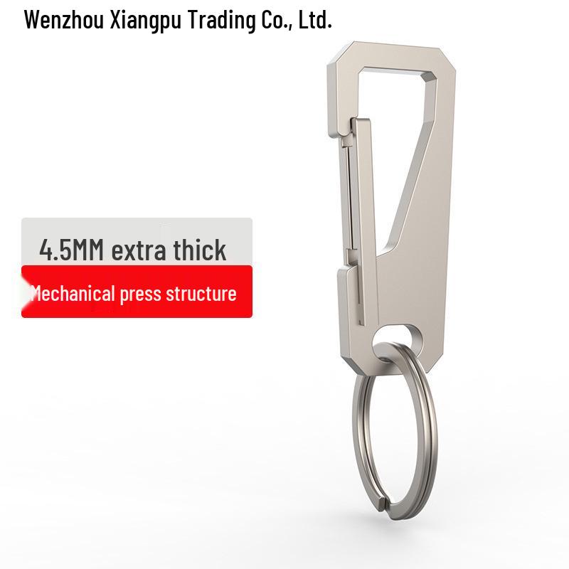 Men's Titanium Alloy Car Keychain with Thickened Circle Key Pendant