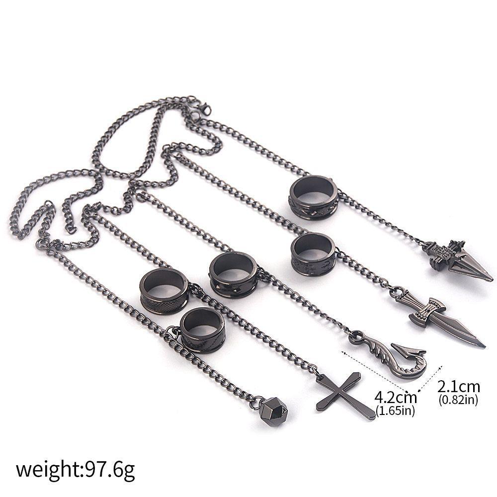 Anime Hunter x Hunter Náramek Jack Kurapika Pětiprstý Řetízkový Prsten Cosplay Druhý Rozměr Unisex Doplňky Šperky Dárek