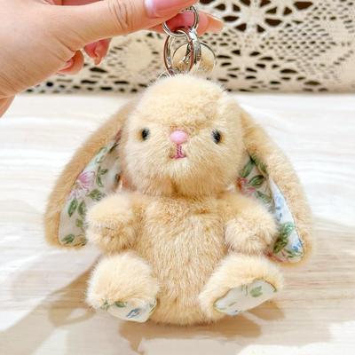 Sitting Position Rabbit Plush Keychain PP Cotton Collection Cartoon Animal Doll Pendant Soft Hanging