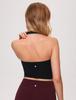 CRZ YOGA Halter Neck Sports Bra with Asian Size S Women's Cups, Fit, Butterluxe, Black,