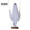 Swinging Ghost Light Halloween Decoration, Large Hanging Swing with LED String Lights, Button Battery Powered Figure for Outdoor Indoor Party