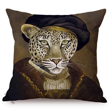 Nordic Art Posters Style Decoration Cushion Cover Lion Rabbit Zebra Deer Funky Animal Funny Oil Painting Sofa Throw Pillow Cases