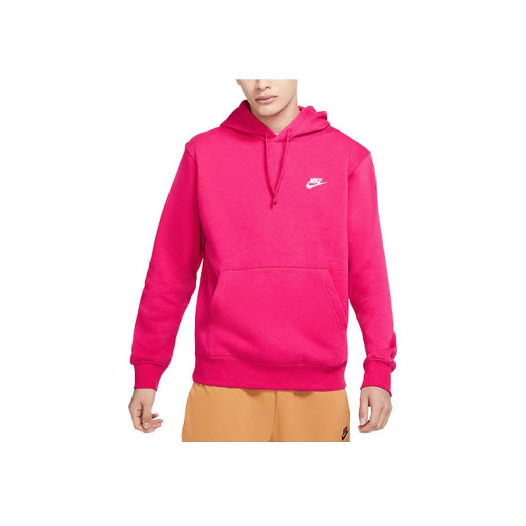 Nike Sportbekleidung Club Fleece Pullover Hoodie Herren Hoodies Himbeere BV2655-615