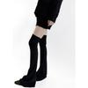 Ribbed Knit Slimming Thigh High Long Socks Elegant Solid Color Designs Flared Over Knee Leg Warmers Stockings for Women