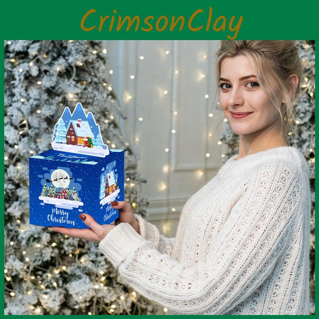 Snow House Holiday Party Prop Gift Box With Paper Material For Festive Events And Decor