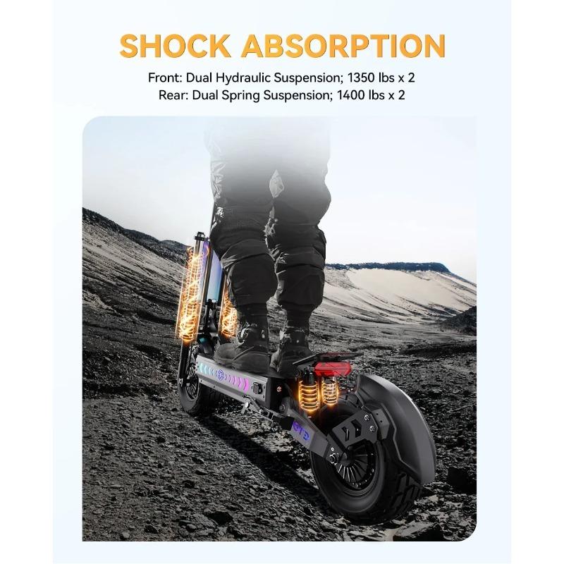 T90 E Scooters 4200W Motor 60 V31.2AH Battery Hydraulic Braking Shock Absorption Fold Electric Scooters 13-Inch Off-Road Tires