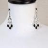 Black Crystal Teardrop Tassel Earrings - Retro Victorian Gothic Baroque Style