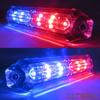 ALTEED Small Thin LED Flashlight 24 Compatible with 12V and 24V Vehicles Bar, Patterns, Synchronized, (Red/Blue)