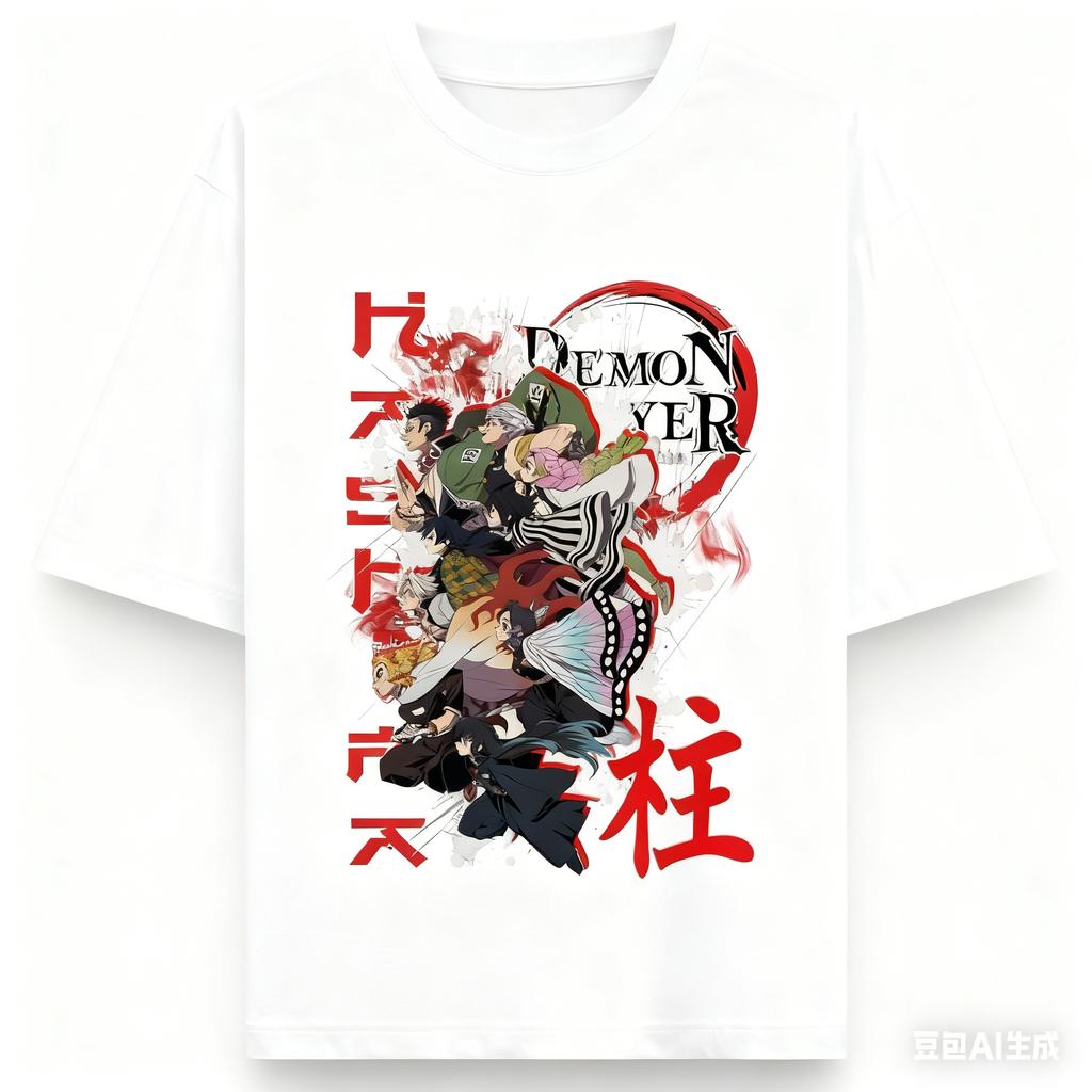 Demon Slayer Anime Printing Oversized Cotton Tshirt Men and Women Comfortable Harajuku Trend Y2K  Summer Absorb Sweat Tshirt
