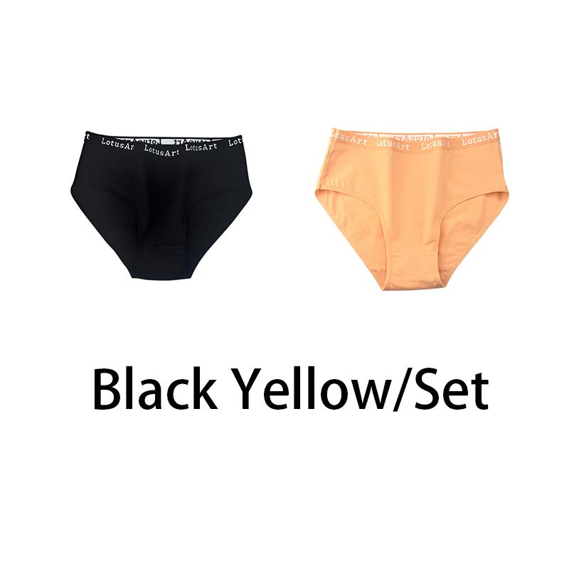 YOUULAR 2PCS/Lot Women Cotton Solid Seamless Panties Sexy Big Size Underwear Letter Lingerie Mid Waist Comfortable Briefs NKT2123-2