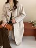 New double-sided wool coat, long big pocket horn wood buckle doll collar, thickened long wool cashmere coat.